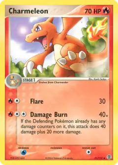 Charmeleon Uncommon card from FireRed & LeafGreen