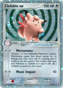 Clefable ex Rare Holo EX card from FireRed & LeafGreen