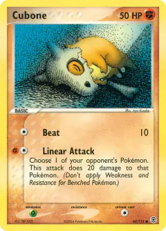 Cubone Common card from FireRed & LeafGreen