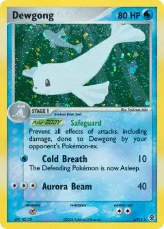 Dewgong Rare Holo card from FireRed & LeafGreen