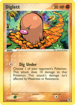 Diglett Common card from FireRed & LeafGreen