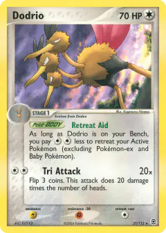 Dodrio Rare card from FireRed & LeafGreen