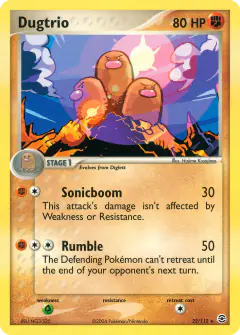 Dugtrio Rare card from FireRed & LeafGreen