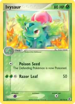 Ivysaur Uncommon card from FireRed & LeafGreen