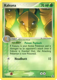 Kakuna Uncommon card from FireRed & LeafGreen