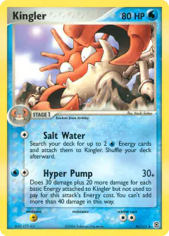 Kingler Rare card from FireRed & LeafGreen