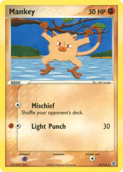 Mankey Uncommon card from FireRed & LeafGreen