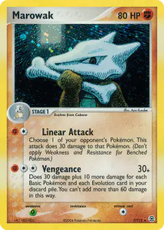 Marowak Rare Holo card from FireRed & LeafGreen