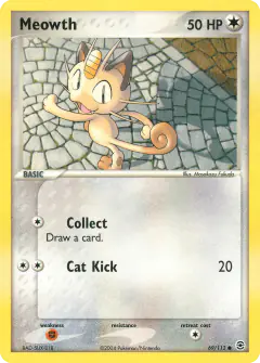 Meowth Common card from FireRed & LeafGreen