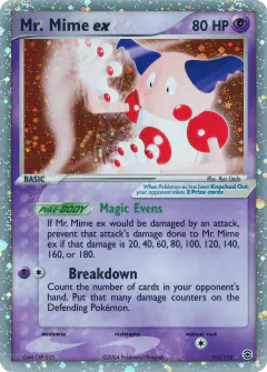 Mr. Mime ex Rare Holo EX card from FireRed & LeafGreen
