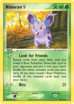 Nidoran ♀ Common card from FireRed & LeafGreen