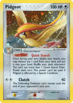 Pidgeot Rare Holo card from FireRed & LeafGreen