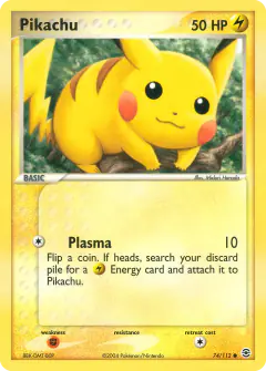 Pikachu Common card from FireRed & LeafGreen