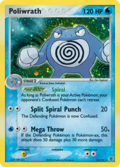 Poliwrath Rare Holo card from FireRed & LeafGreen
