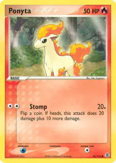 Ponyta Common card from FireRed & LeafGreen