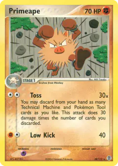 Primeape Rare card from FireRed & LeafGreen
