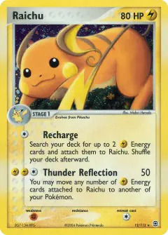 Raichu Rare Holo card from FireRed & LeafGreen
