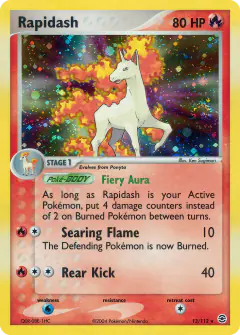 Rapidash Rare Holo card from FireRed & LeafGreen