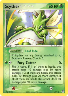 Scyther Rare card from FireRed & LeafGreen