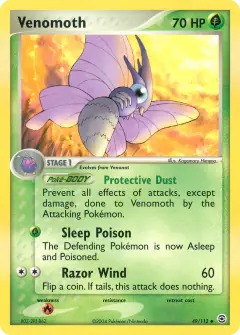 Venomoth Uncommon card from FireRed & LeafGreen