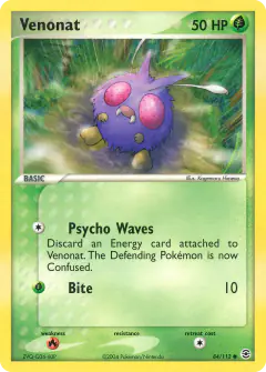 Venonat Common card from FireRed & LeafGreen