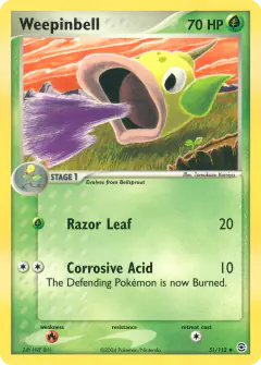 Weepinbell Uncommon card from FireRed & LeafGreen