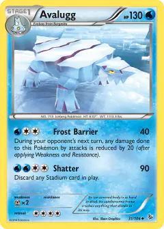 Avalugg Uncommon card from Flashfire