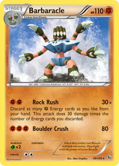 Barbaracle Rare card from Flashfire