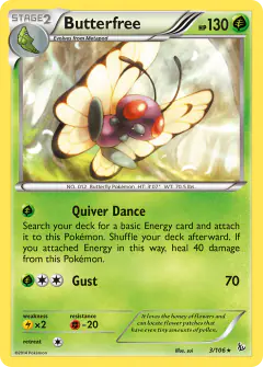 Butterfree Rare card from Flashfire
