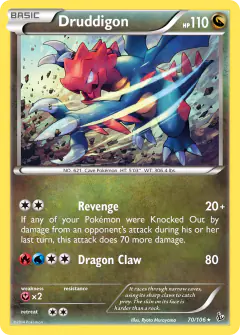 Druddigon Rare Holo card from Flashfire