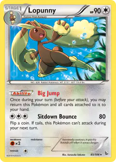 Lopunny Rare card from Flashfire