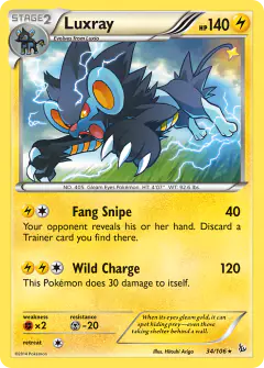 Luxray Rare card from Flashfire