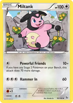 Miltank Uncommon card from Flashfire