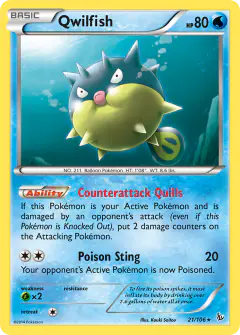 Qwilfish Rare card from Flashfire