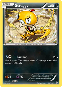 Scraggy Common card from Flashfire