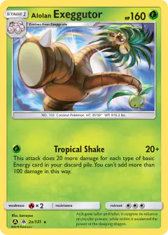 Alolan Exeggutor Rare card from Forbidden Light