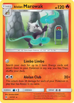 Alolan Marowak Rare card from Forbidden Light