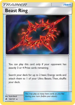 Beast Ring Rare card from Forbidden Light