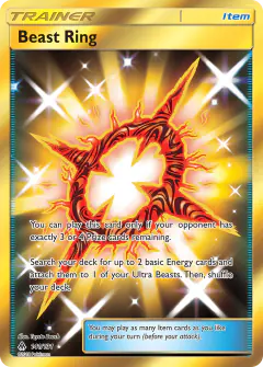 Beast Ring Rare Secret card from Forbidden Light