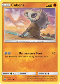 Cubone Common card from Forbidden Light