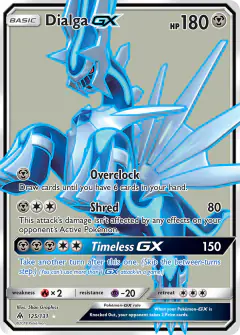 Dialga-GX Rare Ultra card from Forbidden Light