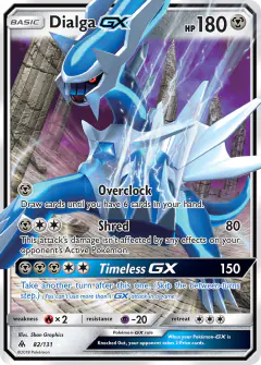 Dialga-GX Rare Holo GX card from Forbidden Light