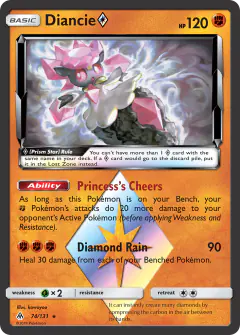Diancie ◇ Rare Prism Star card from Forbidden Light