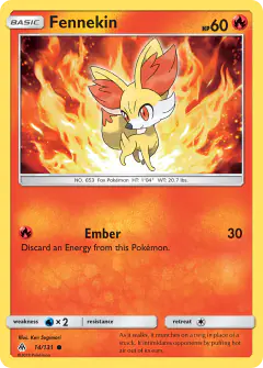 Fennekin Common card from Forbidden Light