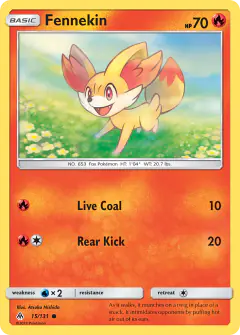 Fennekin Common card from Forbidden Light