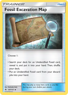 Fossil Excavation Map Uncommon card from Forbidden Light