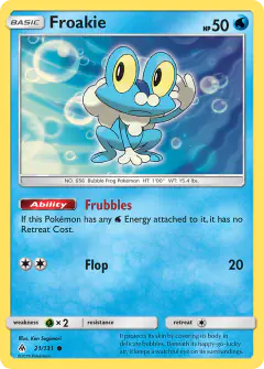 Froakie Common card from Forbidden Light