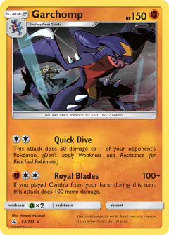 Garchomp Rare Holo card from Forbidden Light