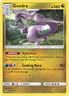 Goodra Rare Holo card from Forbidden Light