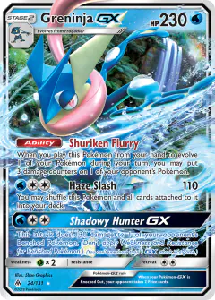 Greninja-GX Rare Holo GX card from Forbidden Light